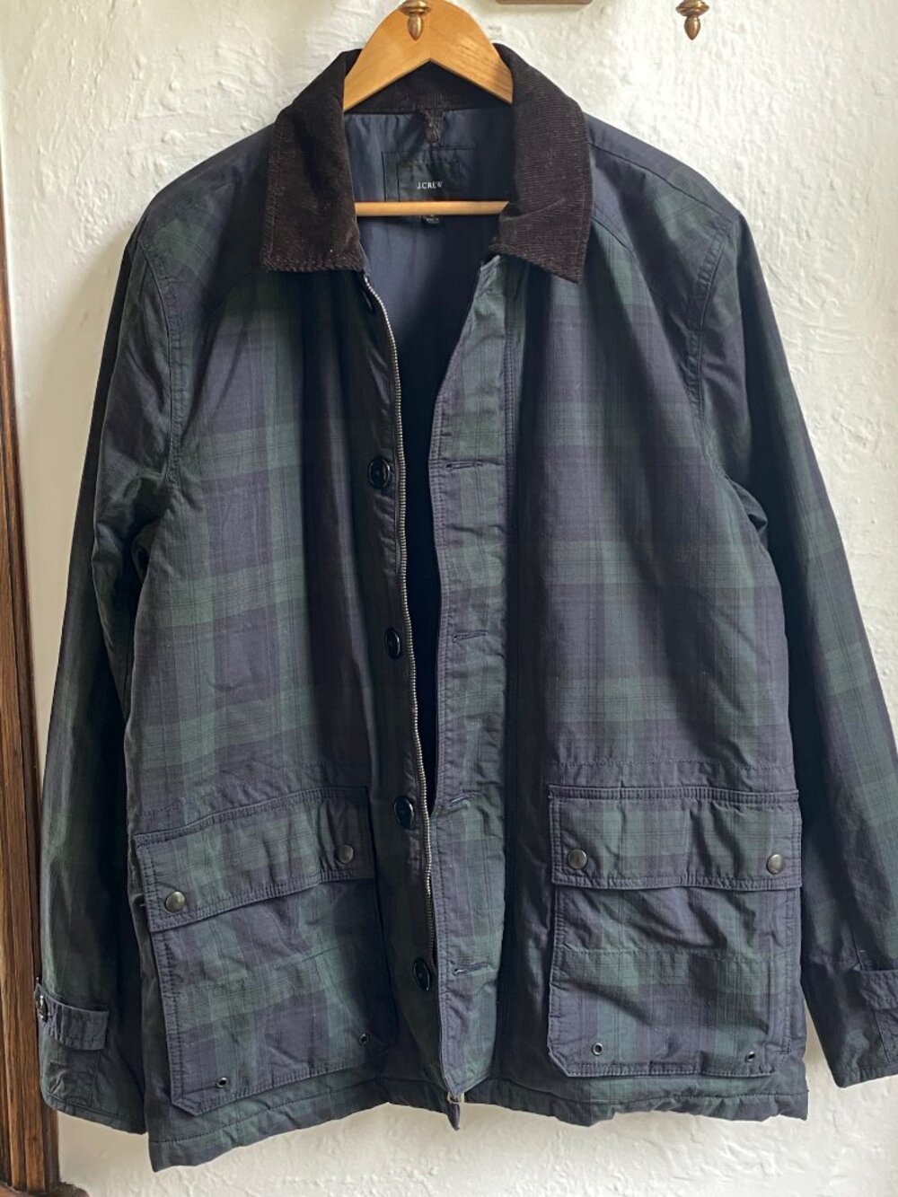 J.Crew barn jacket in blackwatch plaid tartan mens large